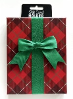 Plaid with Green Bow Tin Gift Card Holder