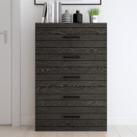 Hamsper 5-Drawer Dark Grey Oak Chest of Drawers (46.4 in. H × 16.1 in. W × 30.7 in. D)