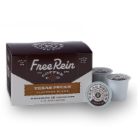 Free Rein™ Flavored Roast Texas Pecan Coffee Pods Box Perspective: Main
