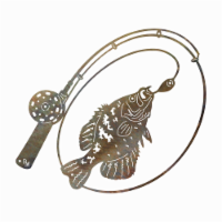 Rustic Metalz - Crappie Fishing Pole Home Decor, Vintage Fisherman Lake Home Decoration