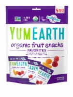 Yum Earth Organic Banana Cherry Peach & Strawberry Fruit Snacks