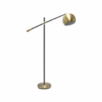 Lalia Home Studio Loft 59 Antique Brass/Matte Black Floor Lamp with Dome Shade (LHF-5015-AB