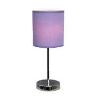 Simple Designs Chrome Table Lamp Shade Purple LT2007-PRP