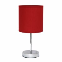Simple Designs Chrome Table Lamp Shade Red LT2007-RED