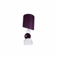 Elegant Designs Stacked Circle Ceramic Table Lamp With Asymmetrical Shade LT1038-PRP