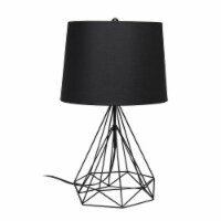 Lalia Home Metal Geometric Wired Table Lamp in Matte Black with Black Shade