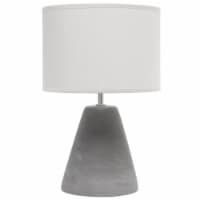 Simple Designs Concrete Pinnacle Table Lamp in Gray with Gray Shade