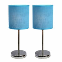 Simple Designs Incandescent Mini Table Lamp Set Blue LT2007-BLU-2PK