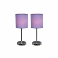 Simple Designs Incandescent Mini Table Lamp Set Purple LT2007-PRP-2PK