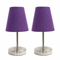 Simple Designs Incandescent Table Lamp Set Purple LT2013-PRP-2PK