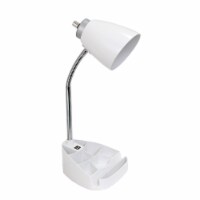 Limelights Incandescent Desk Lamp with USB Port White LD1056-WHT