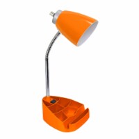 Limelights Incandescent Desk Lamp with Charging Outlet Orange LD1057-ORG