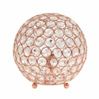 Elegant Designs Metal 8 Ellipse Sequin Crystal Ball Table Lamp in Rose Gold
