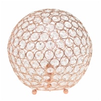 Elegant Designs Metal 10 Ellipse Sequin Crystal Ball Table Lamp in Rose Gold