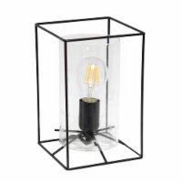 Lalia Home Metal Framed Table Lamp in Black with Clear Shade
