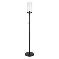 Henn&Hart 11  Blackened Bronze Metal/Glass Floor Lamp