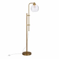 Henn&Hart 18  Brass Metal/Glass Floor Lamp