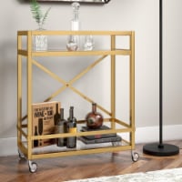 Henn&Hart 30 Brass Metal/Glass Bar Cart