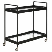 Henn&Hart 33  Blackened Bronze Metal/Glass Bar Cart