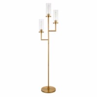 Henn&Hart 15  Brass Metal/Glass Floor Lamp