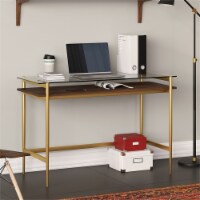 Henn&Hart 46  Brass/Walnut Metal/Glass Home Office