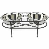 Pets Stop RDB1-M Mesh Double Elevated Double Dog Bowl - Medium