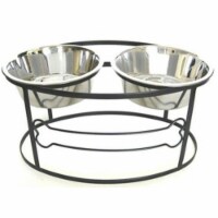 Pets Stop RDB3-M Bone Double Raised Double Dog Bowl - Medium
