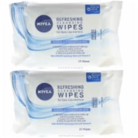 Nivea 3-In-1 Refreshing Cleansing Wipes Face Cleansing (2 packs of 25 Wipes- Total 50 Wipes)