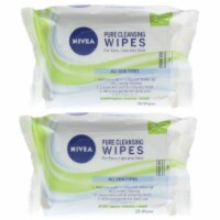 Nivea Pure Cleansing Face Wipes (2 packs of 25 Wipes- Total 50 Wipes)