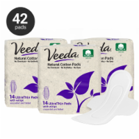 Veeda Ultra Thin Super Absorbent Natural Cotton Sanitary Day Pads, 42 Count