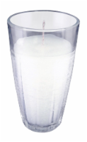 St Jude Drinking Glass Candle White Wax Unscented Perspective: Main