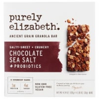Purely Elizabeth Gluten Free Chocolate Sea Salt + Probiotics Ancient Grain Granola Bars Perspective: Main