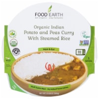 Food Earth Organic Indian Potato & Peas Curry with Steamed Rice Perspective: Main
