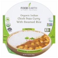 Food Earth Organic Indian Chick Peas Curry with Steamed Rice Perspective: Main