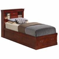 Glory Furniture Louis Phillipe G3100B-Tsb Twin Storage Bed , Cherry