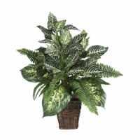 Mixed Greens w/Zebra Bush Silk Plant