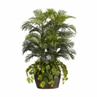 4.5-ft Double Areca w/Vase & Pothos Silk Plant