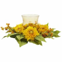 Nearly Natural Silk 4905 Golden Sunflower Candleabrum Silk Flower Arrangement
