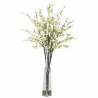 Nearly Natural Silk 1193-Wh Cherry Blossoms with Vase Silk Flower Arrangement