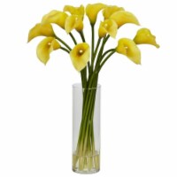 Nearly Natural Silk 1187-Yl Mini Calla Lily Silk Flower Arrangement