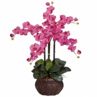 Nearly Natural 1211-DP Phalaenopsis with Decorative Vase Silk Flower Arrangement