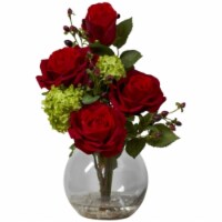 Nearly Natural 1284 Rose and Hydrangea Silk Flower Arrangement