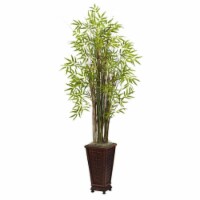 Nearly Natural 6746 5.5&rsquo; Grass Bamboo Plant with Decorative Planter