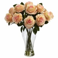 Blooming Roses w/Vase Peach