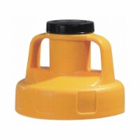 Oil Safe Utility Lid,w/2 In Outlet,HDPE,Yellow  100209