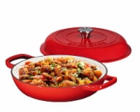 Bruntmor 3.8 Qt Gradient Red Dutch Oven, Skillet, Shallow Pan