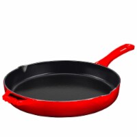 Bruntmor 12'' Red Cast Iron Frying Pan Set, Nonstick Cookware