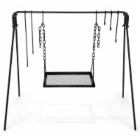 Bruntmor Portable Cast Iron Outdoor Swing BBQ & Campfire Cooking Stand