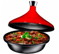 Bruntmor 4-Quart Tagine All Clad Tagines Pots With Red Diffuser