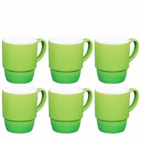 6-Pack 18oz Porcelain Mugs: Gradient Green, Perfect for Christmas, Birthdays, DIY Decor